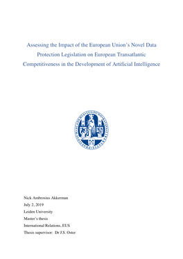Assessing the Impact of the European Union's Novel Data Protection Legislation on European Transatlantic Competitiveness in Th