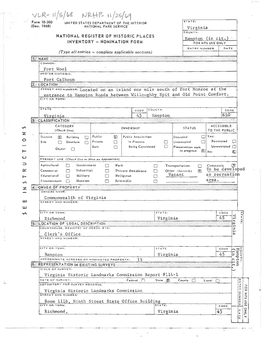 Nomination Form for Nps Use Only