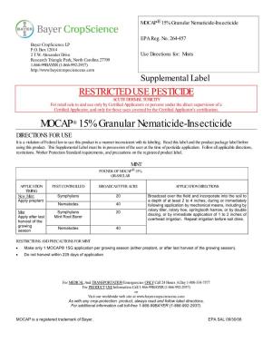 MOCAP® 15% Granular Nematicide-Insecticide