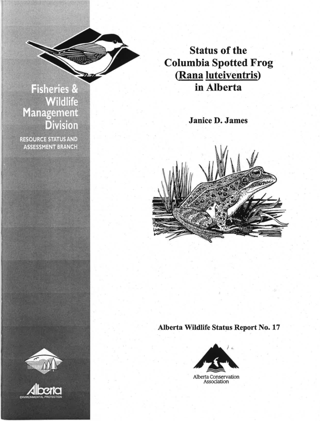 Status of Columbia Spotted Frog in Alberta 1998
