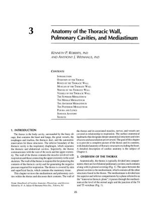 Anatomy of the Thoracic Wall, Pulmonary Cavities, and Mediastinum