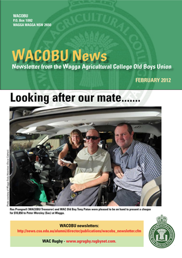 WACOBU News Newsletter from the Wagga Agricultural College Old Boys Union
