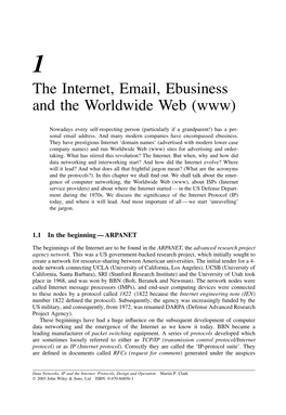 The Internet, Email, Ebusiness and the Worldwide Web (Www)