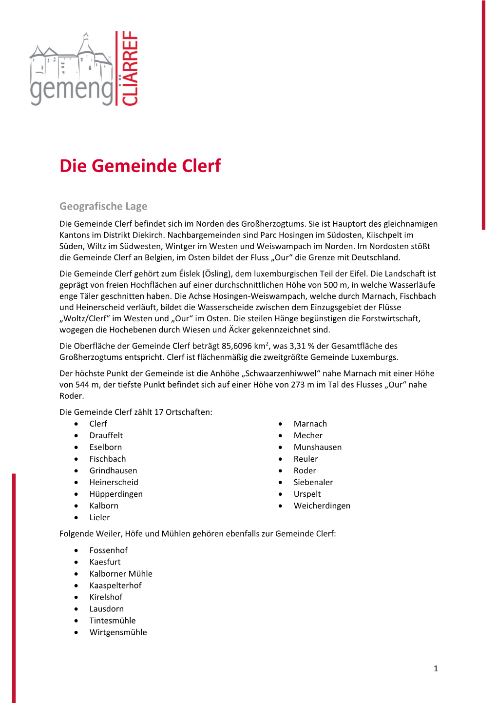 Die Gemeinde Clerf