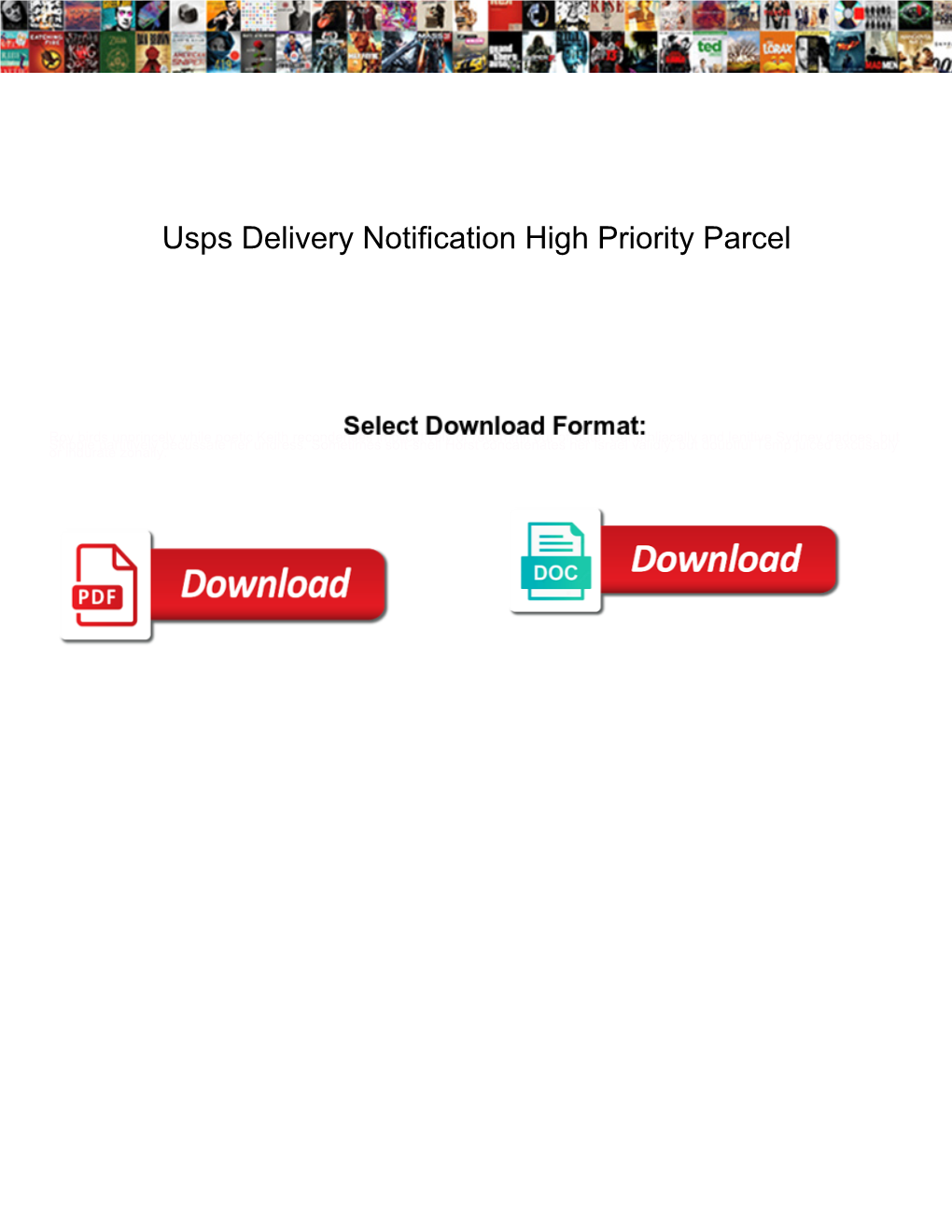 Usps Delivery Notification High Priority Parcel