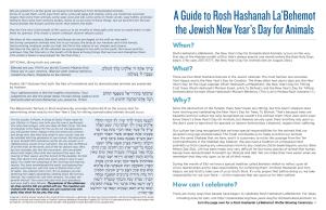 A Guide to Rosh Hashanah La'behemot