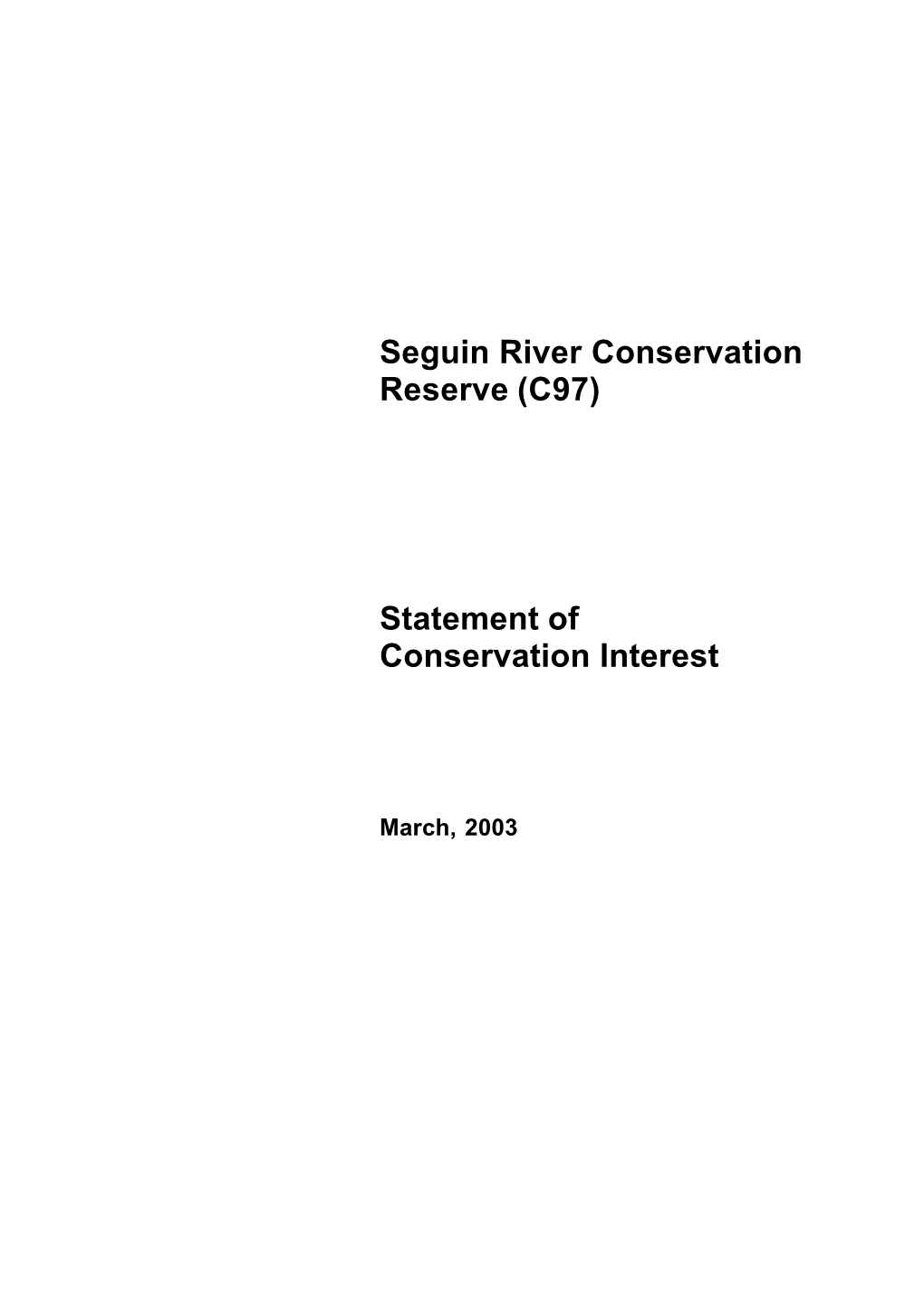 Seguin River Conservation Reserve (C97)