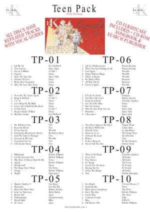 Teen Pack 80 Top Ten Songs CD FLIGHTCASE VE INCLUDED + CD-ROM SEARCHSONGBOOK PUBLISHER & ALL DISCSTED TRACKSHA REPEA with VOCAL GUIDES TP-01 TP-06 1