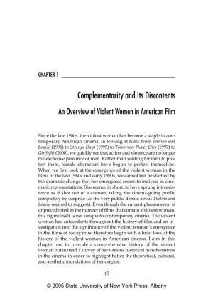 Complementarity and Its Discontents an Overview of Violent Women in American Film