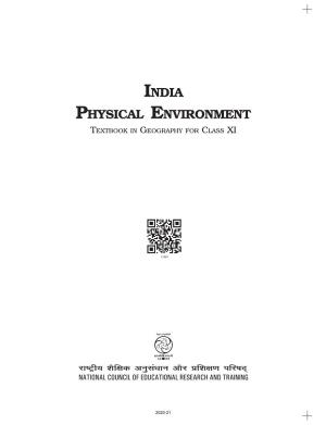 India Physical Environment Textbook in Geography for Class Xi