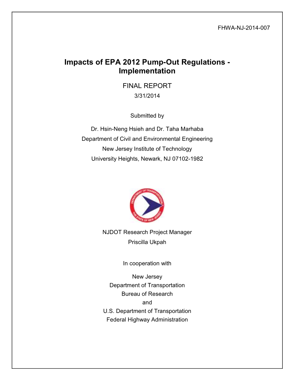 Impacts of EPA 2012 Pump-Out Regulations - Implementation