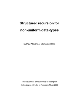 Structured Recursion for Non-Uniform Data-Types