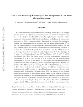 The Stable Planetary Geometry of the Exosystems in 2: 1 Mean Motion