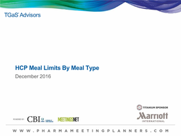 HCP Meal Limits for Lunch