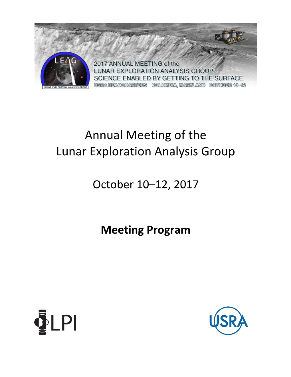 Annual Meeting of the Lunar Exploration Analysis Group