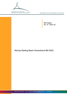 Murray-Darling Basin Amendment Bill 2002