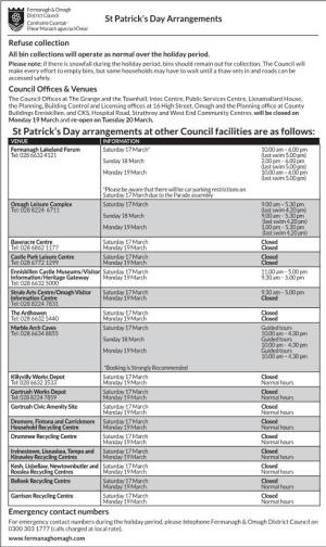 St Patrick's Day Arrangements