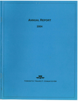 2004 ANNUAL REPORT Toronto Transit Commission