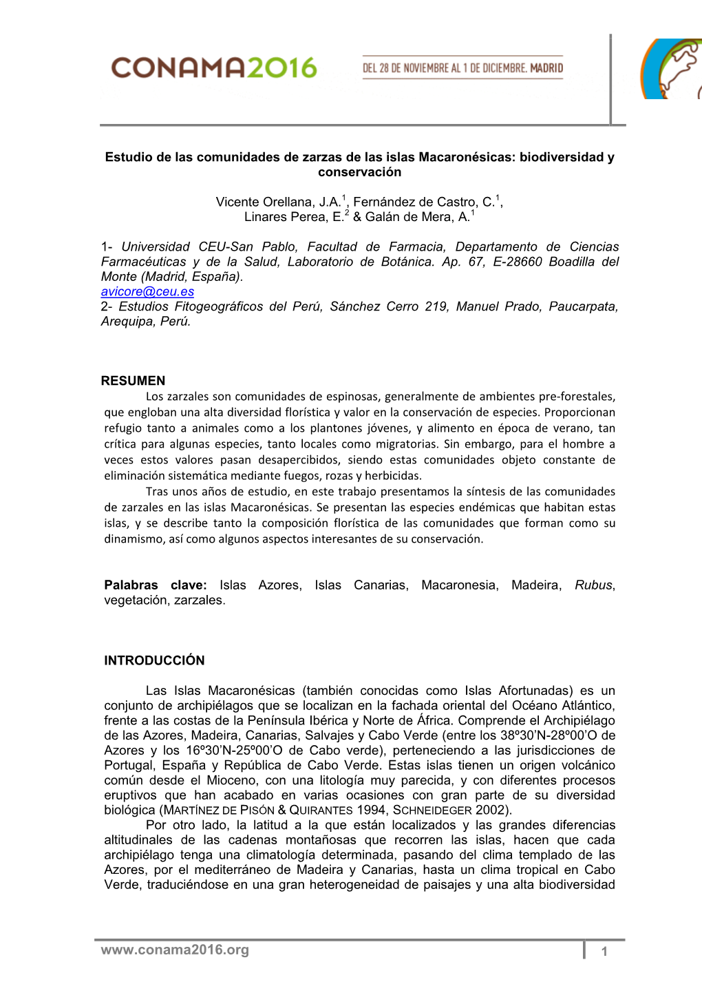 Estudio De Las Comunidades De Zarzas De Las Islas Macaronésicas: Biodiversidad Y Conservación