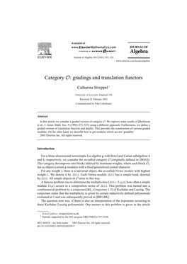 Gradings and Translation Functors