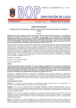 Xunta De Galicia Consellería De Economía, Emprego E Industria