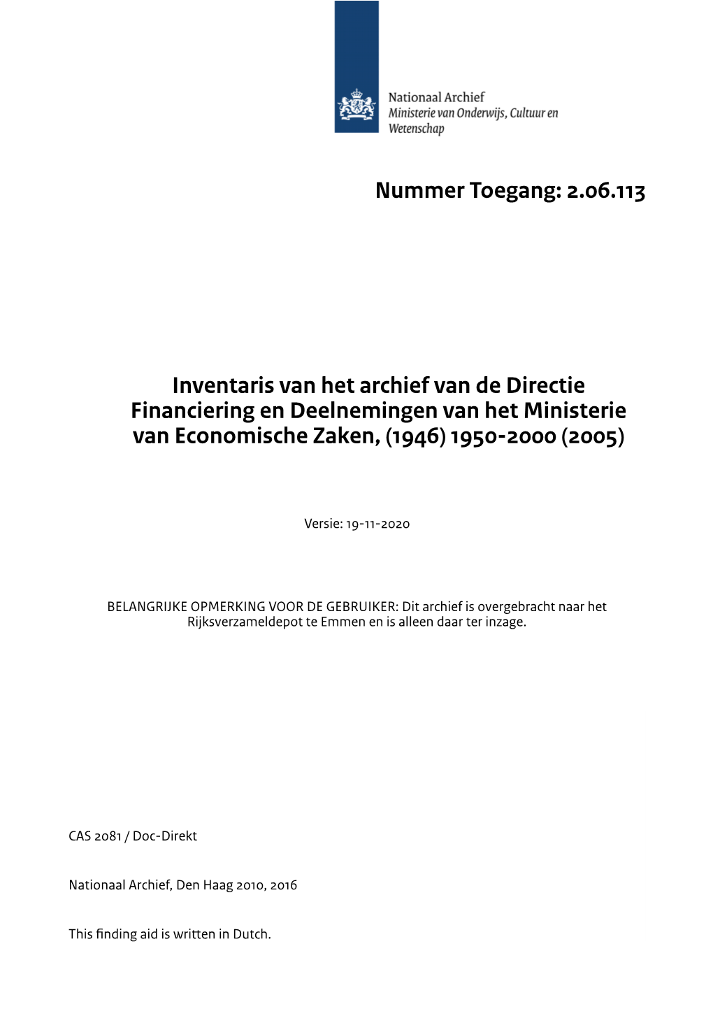 EZ / Dir. Financiering En Deelneming 3