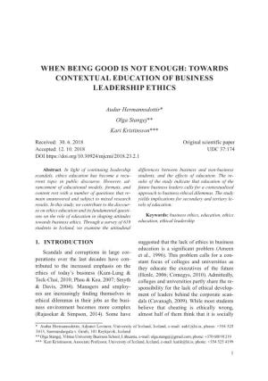 When Being Good Is Not Enough: Towards Contextual Education of Business Leadership Ethics