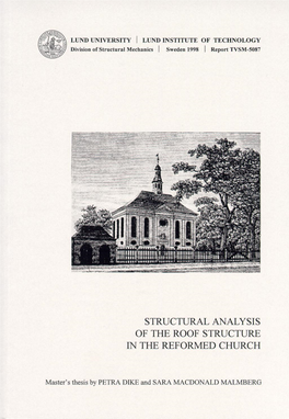 Structural Analysis of the Roof Structure in the Reformed Church