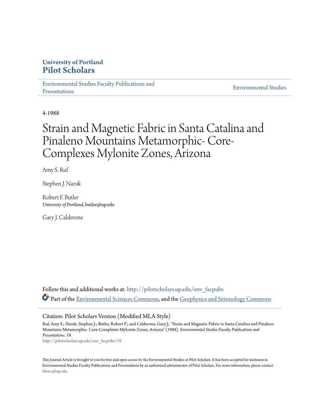 Strain and Magnetic Fabric in Santa Catalina and Pinaleno Mountains Metamorphic- Core- Complexes Mylonite Zones, Arizona Amy S