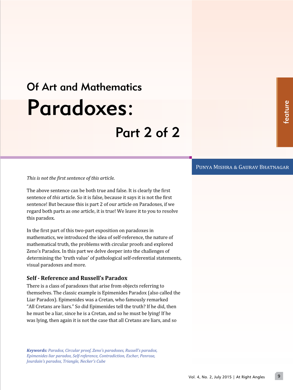 Paradoxes: Feature Part 2 of 2