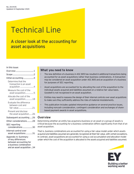 Technical Line: a Closer Look at the Accounting for Asset Acquisitions
