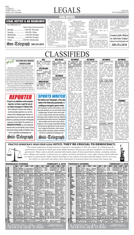 Legals Classifieds