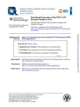 Functional Expression of the P2X7 ATP