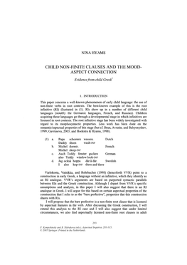 Child Non-Finite Clauses and the Mood- Aspect Connection