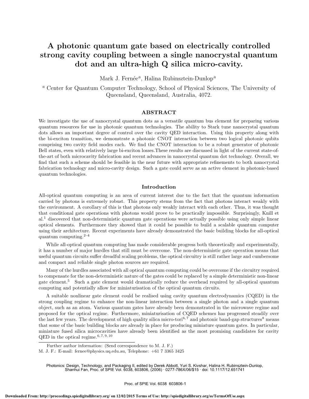 A Photonic Quantum Gate Based on Electrically Controlled Strong Cavity Coupling Between a Single Nanocrystal Quantum Dot and an Ultra-High Q Silica Micro-Cavity