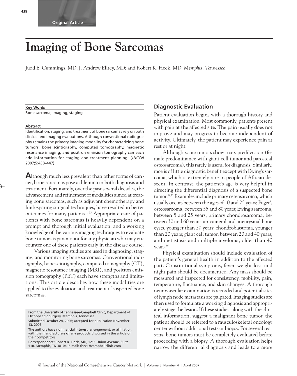 Imaging of Bone Sarcomas