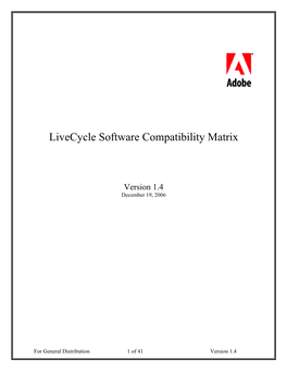 Adobe Livecycle Software Compatability Matrix