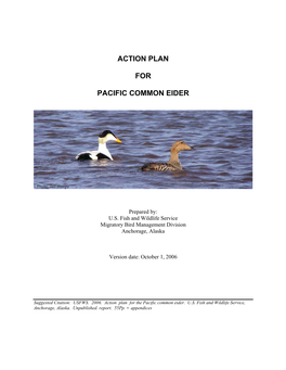 Action Plan for Pacific Common Eider