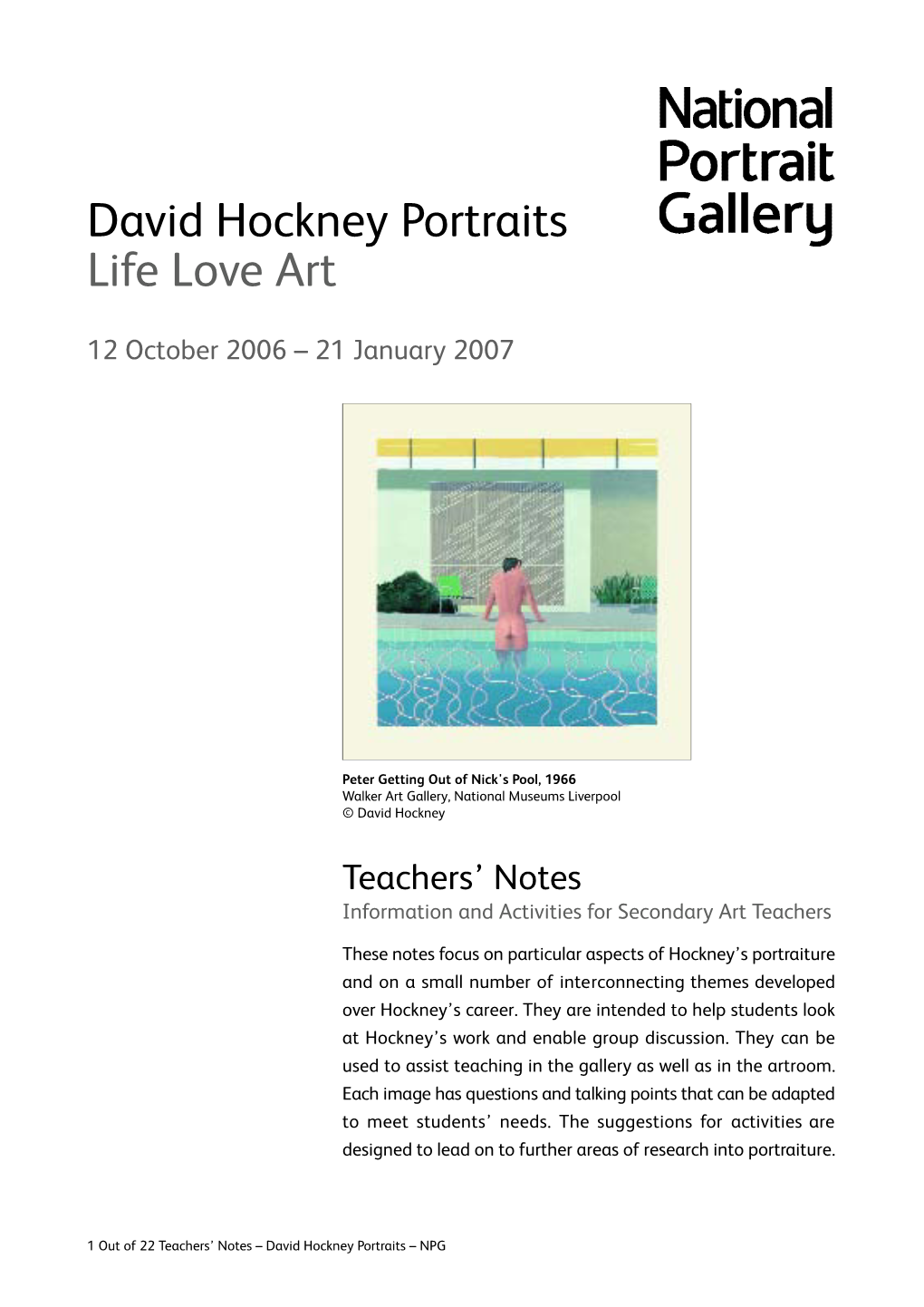 David Hockney Portraits Life Love Art