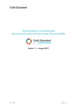 Gold Standard for the Global Goals Key Project Information & Project Design Document (PDD)