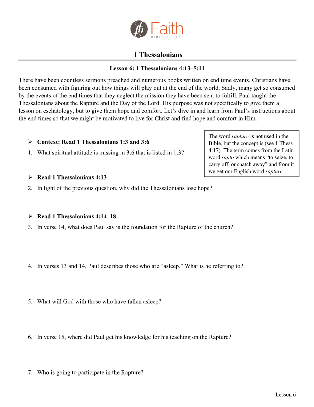 1 Thessalonians