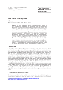 The Outer Solar System T