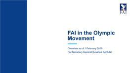 FAI in the Olympic Movement For