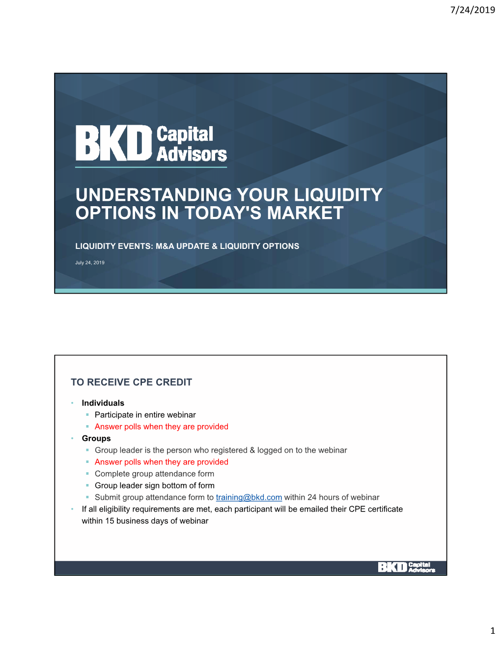 Understanding Your Liquidity Options in Today's Market