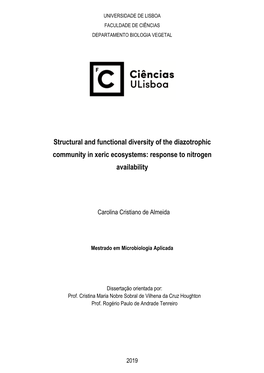 Structural and Functional Diversity of the Diazotrophic Community in Xeric Ecosystems: Response to Nitrogen Availability