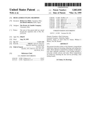 United States Patent (19) 11 Patent Number: 5,883,058 Wells Et Al