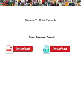 Decimal to Octal Example