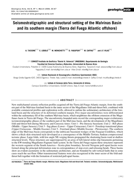 Seismostratigraphic and Structural Setting of the Malvinas Basin and Its Southern Margin (Tierra Del Fuego Atlantic Offshore)