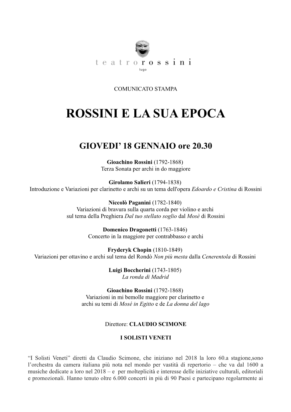 Rossini E La Sua Epoca