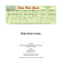 Slide Rule Guide